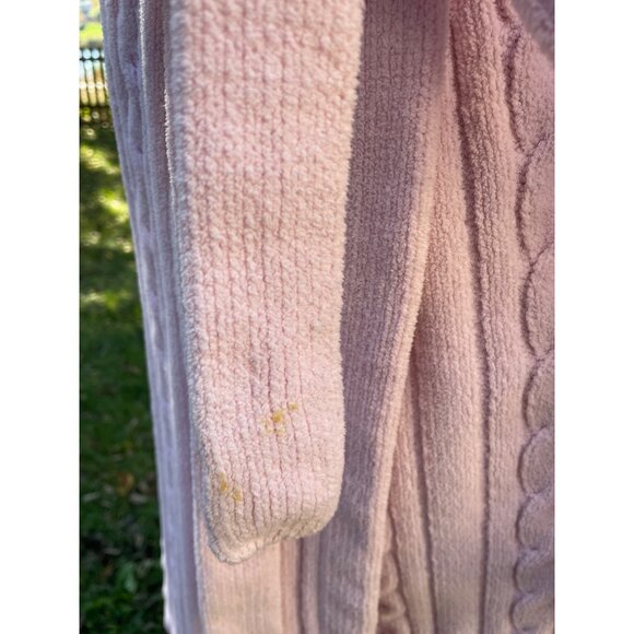 Soft Pink Jasmine Rose Intimates Cable Knit Plush Wrap Robe Sleepwear S/P - Picture 2 of 11